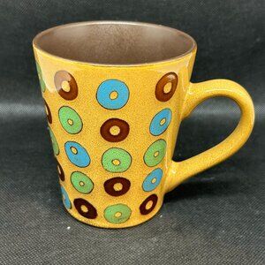 Mr. Coffee Coupa Cafe Donut Themed Mug Cup Brown & Multi Color Stoneware